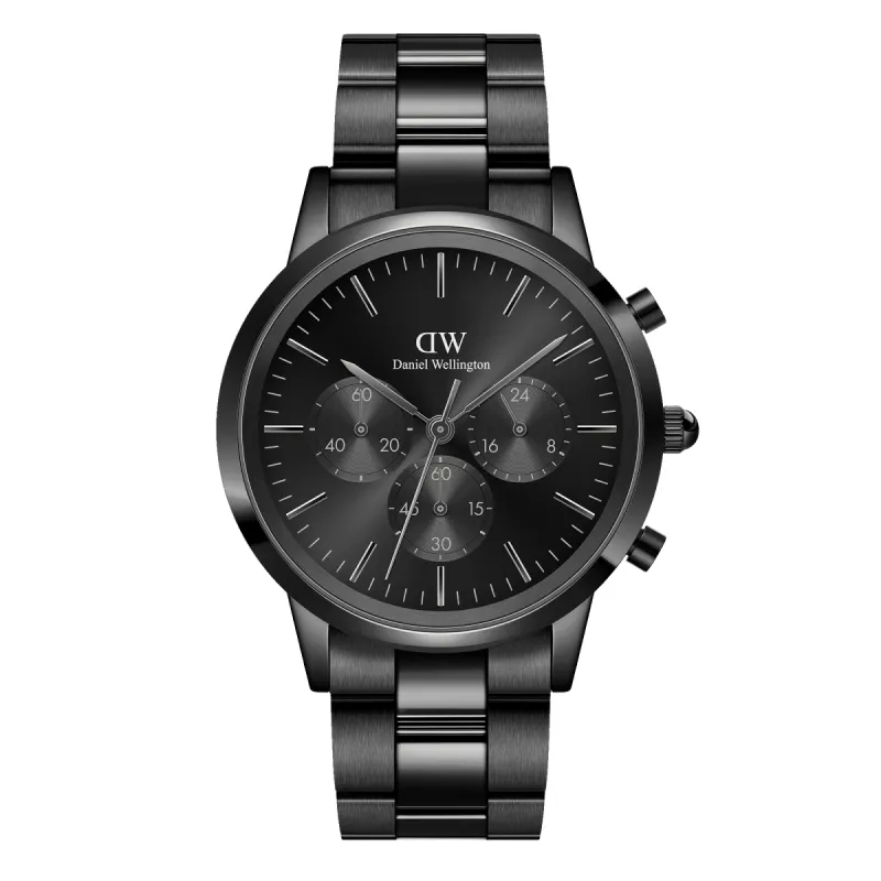 Iconic Chronograph Link Onyx B sold by Daniel Wellington