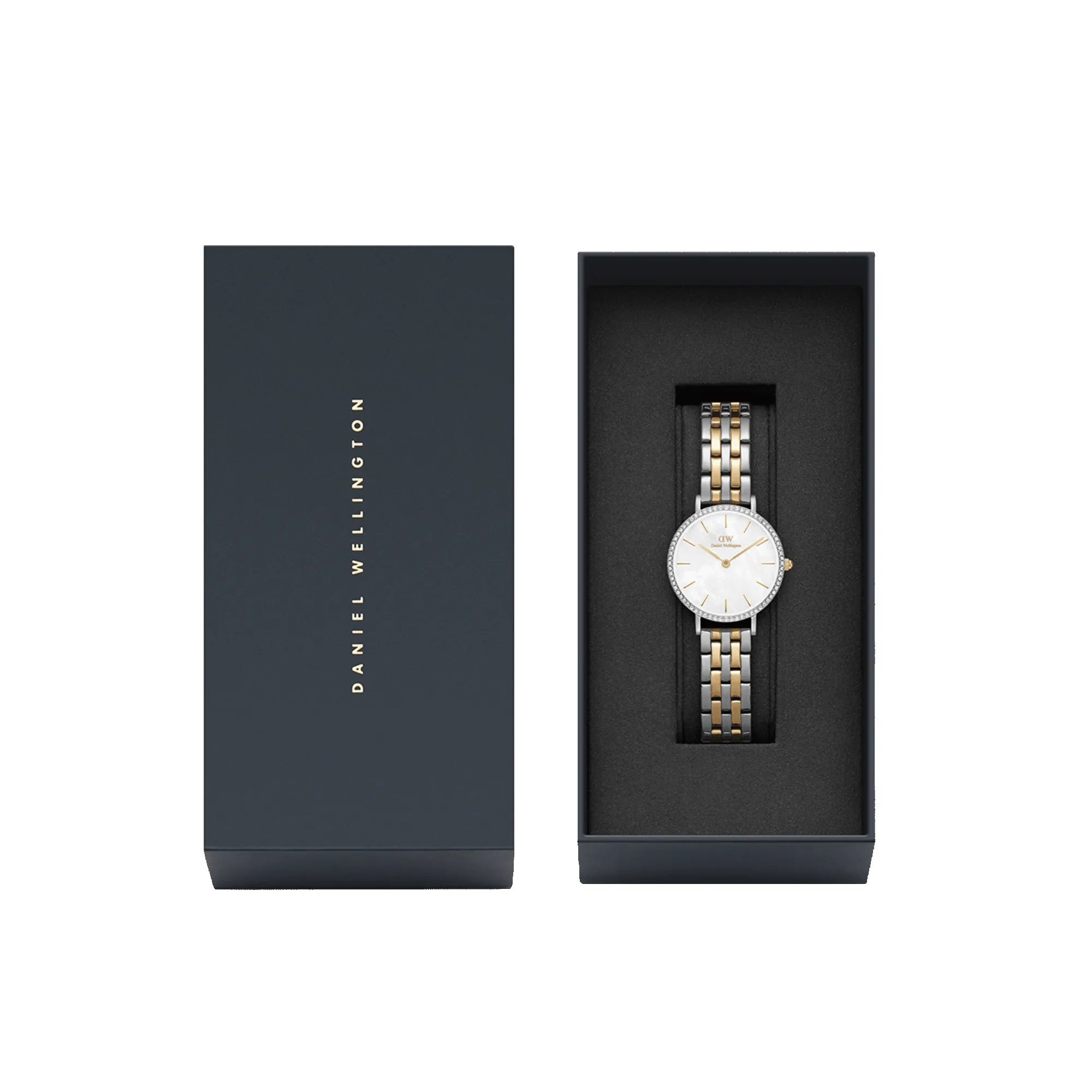 Petite Lumine Bezel 5-Link Two-Tone MOP Silver sold by Daniel Wellington product image thumbnail 3
