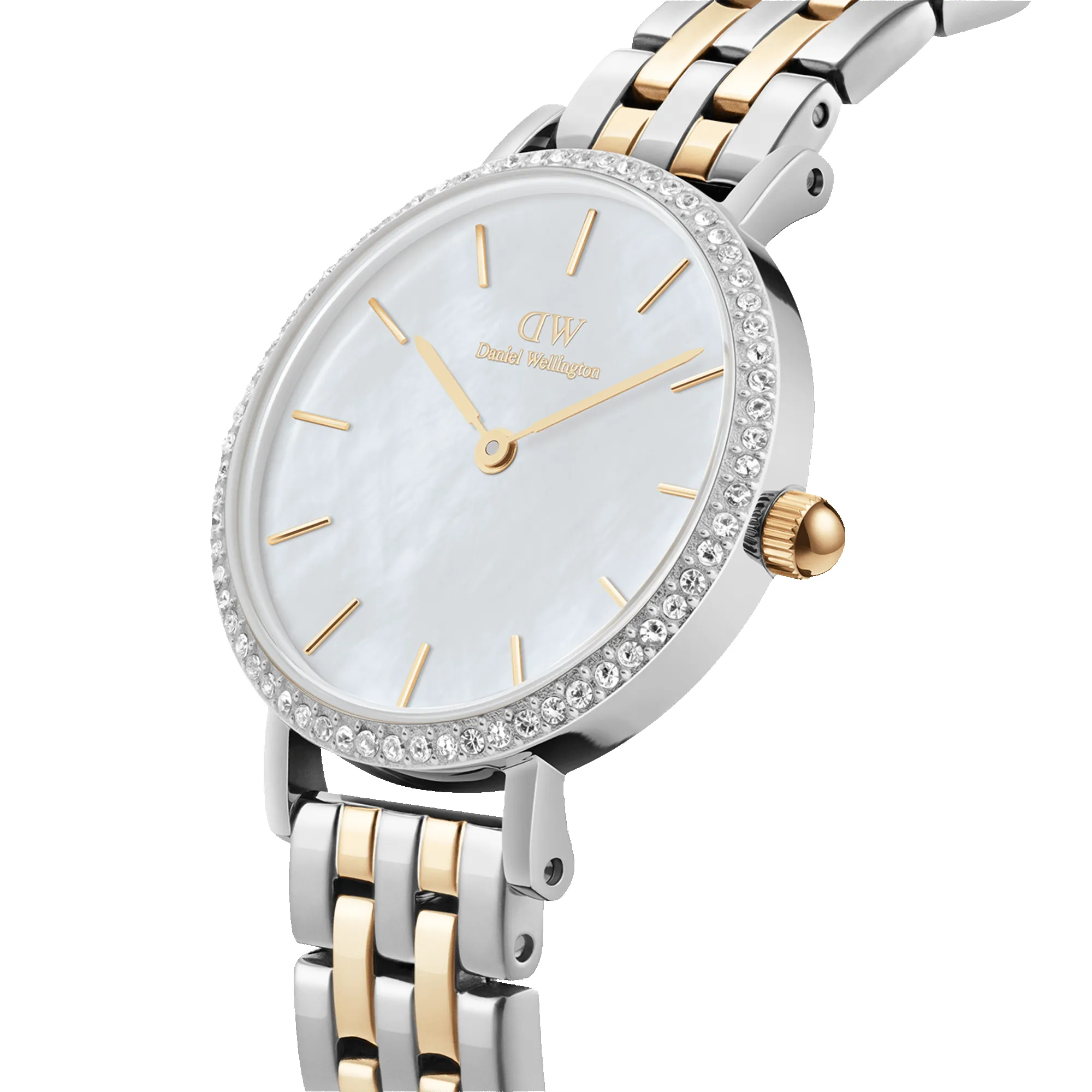 Petite Lumine Bezel 5-Link Two-Tone MOP Silver sold by Daniel Wellington product image thumbnail 2