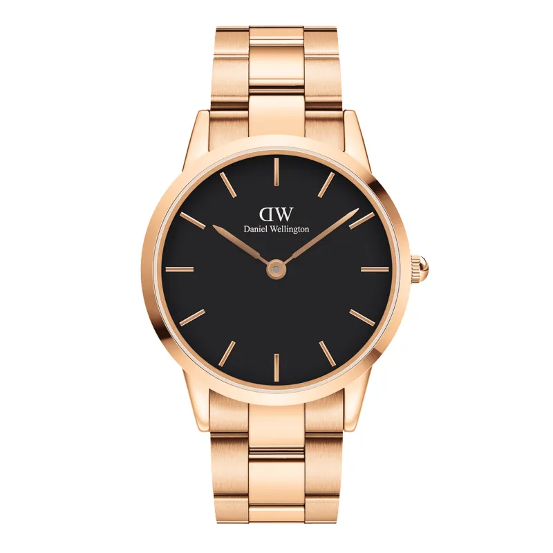 Iconic Link Black Rose Gold sold by Daniel Wellington
