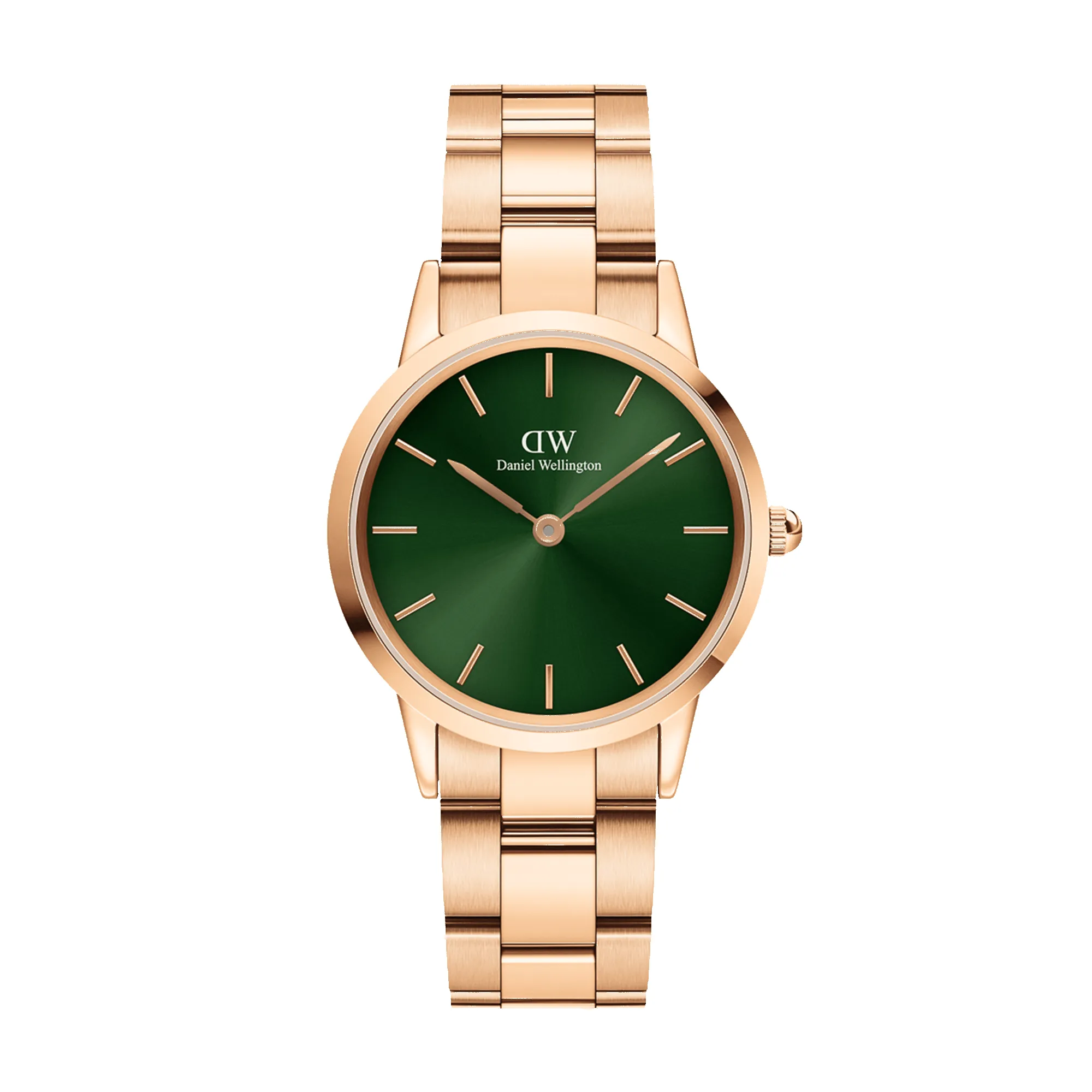 Iconic Link Emerald Green Rose Gold sold by Daniel Wellington