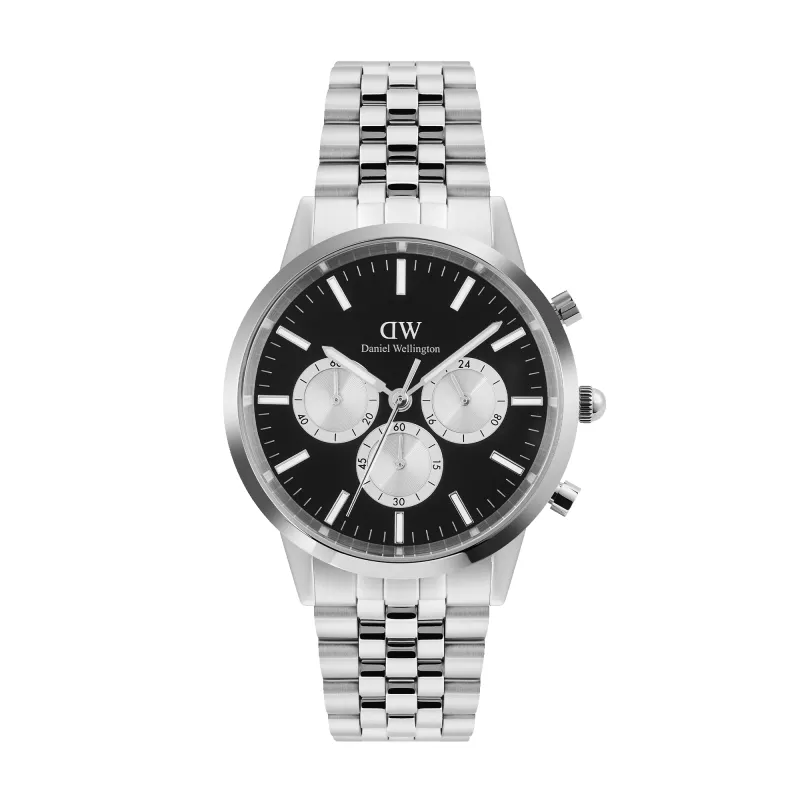 Iconic Chronograph Arch 5-Link Onyx Panda Silver sold by Daniel Wellington