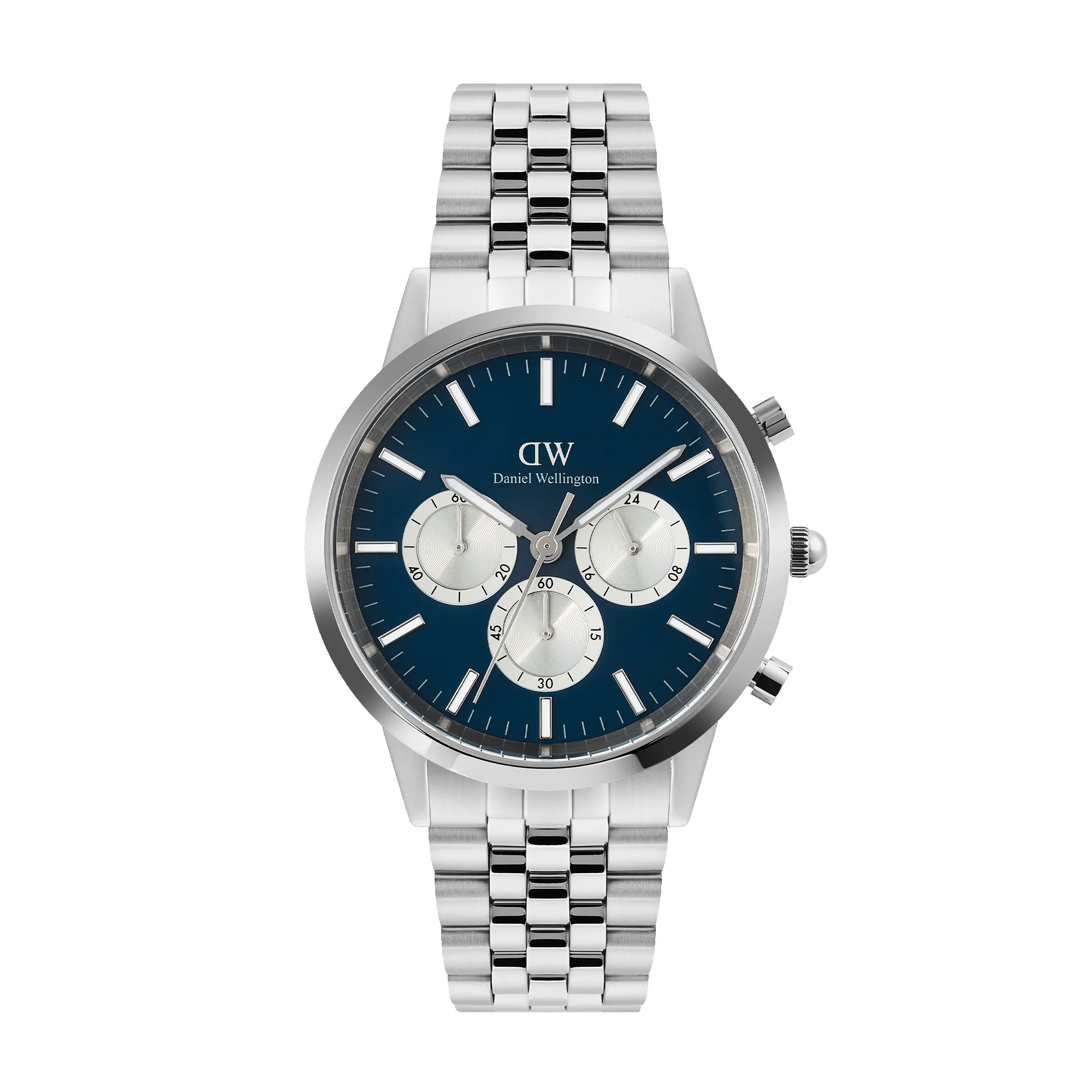 Iconic Chronograph Arch 5-Link Arctic Panda Silver sold by Daniel Wellington