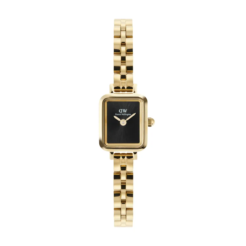 Quadro Mini Arch 3-link Onyx Sunray Gold sold by Daniel Wellington
