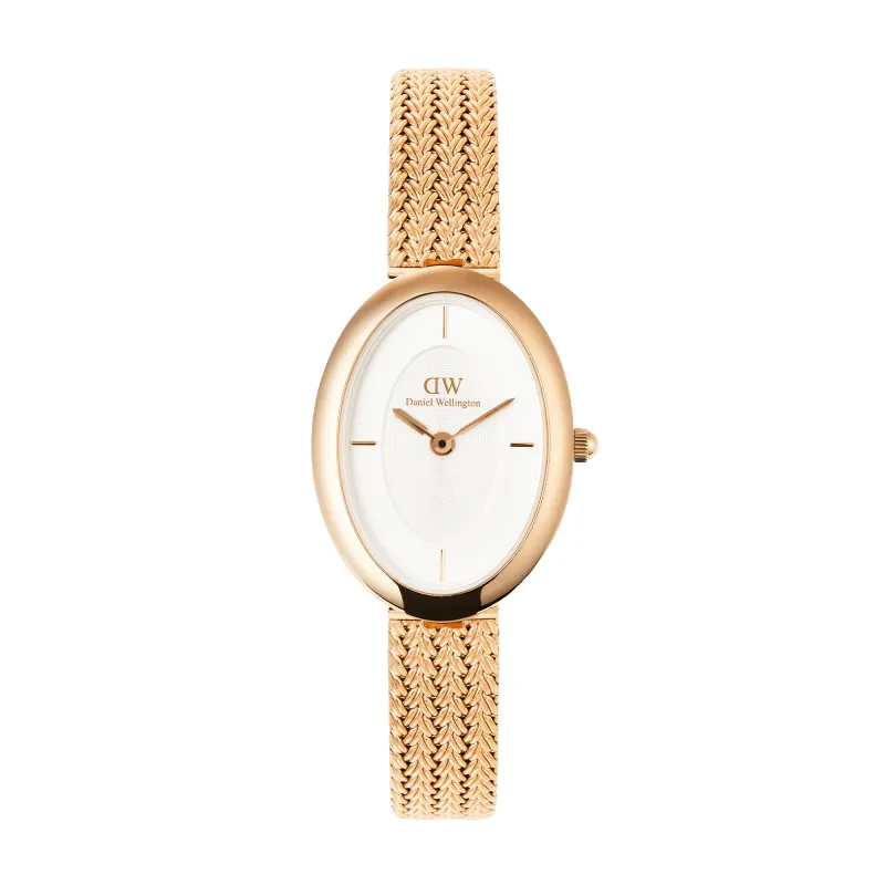 Juliette Braided Mesh White Sunray Rose Gold sold by Daniel Wellington