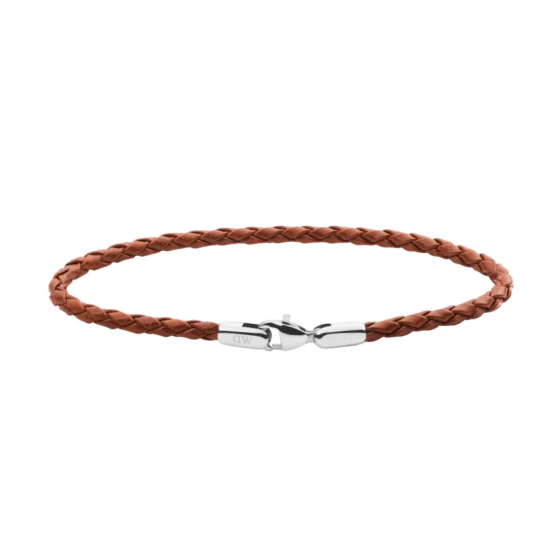 Daniel Braided Leather Bracelet St Mawes 2.8 Silver sold by Daniel Wellington