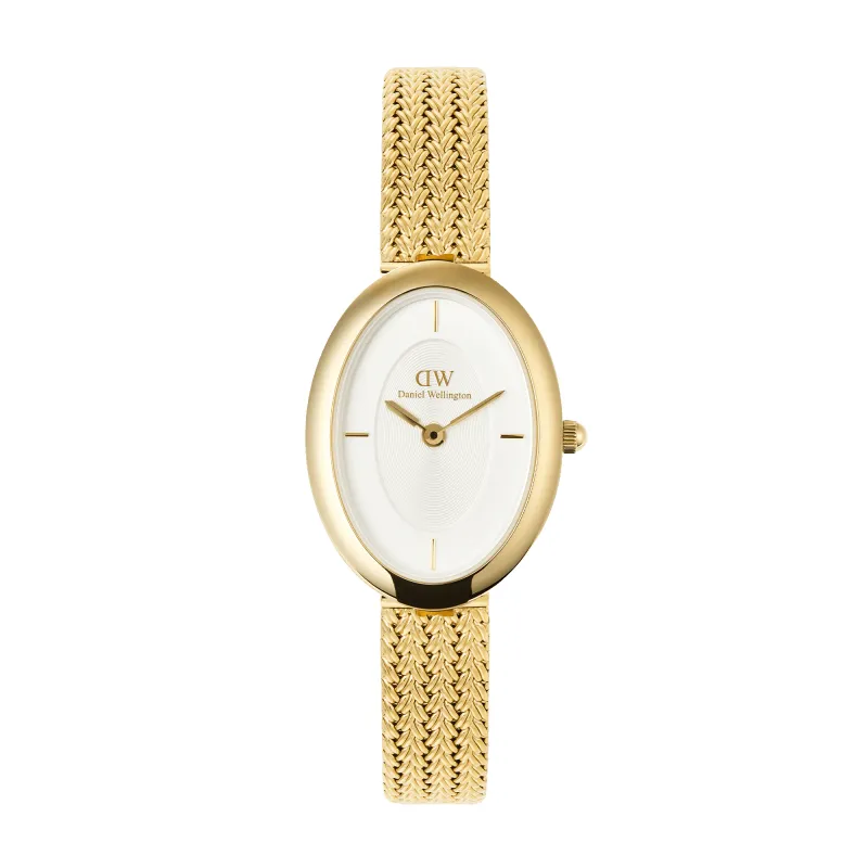 Juliette Braided Mesh White Sunray Gold sold by Daniel Wellington