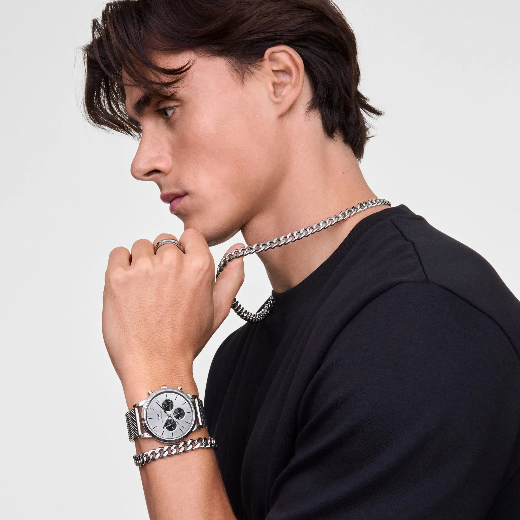 Ellipse Cuban Chain Bracelet Silver sold by Daniel Wellington product image thumbnail 2