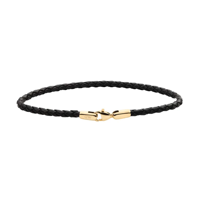Daniel  Braided Leather Bracelet Sheffield 2.8 Gold sold by Daniel Wellington