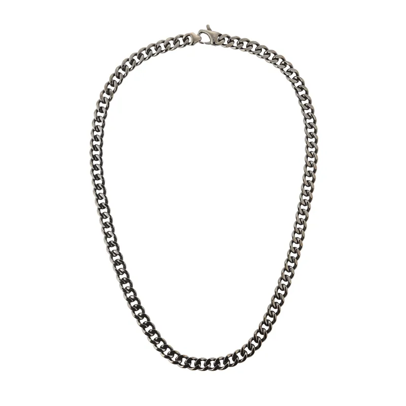 Ellipse Cuban Chain Necklace Graphite sold by Daniel Wellington