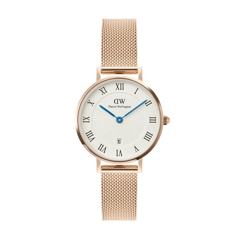 Petite Roman Numerals Date Rose Gold sold by Daniel Wellington