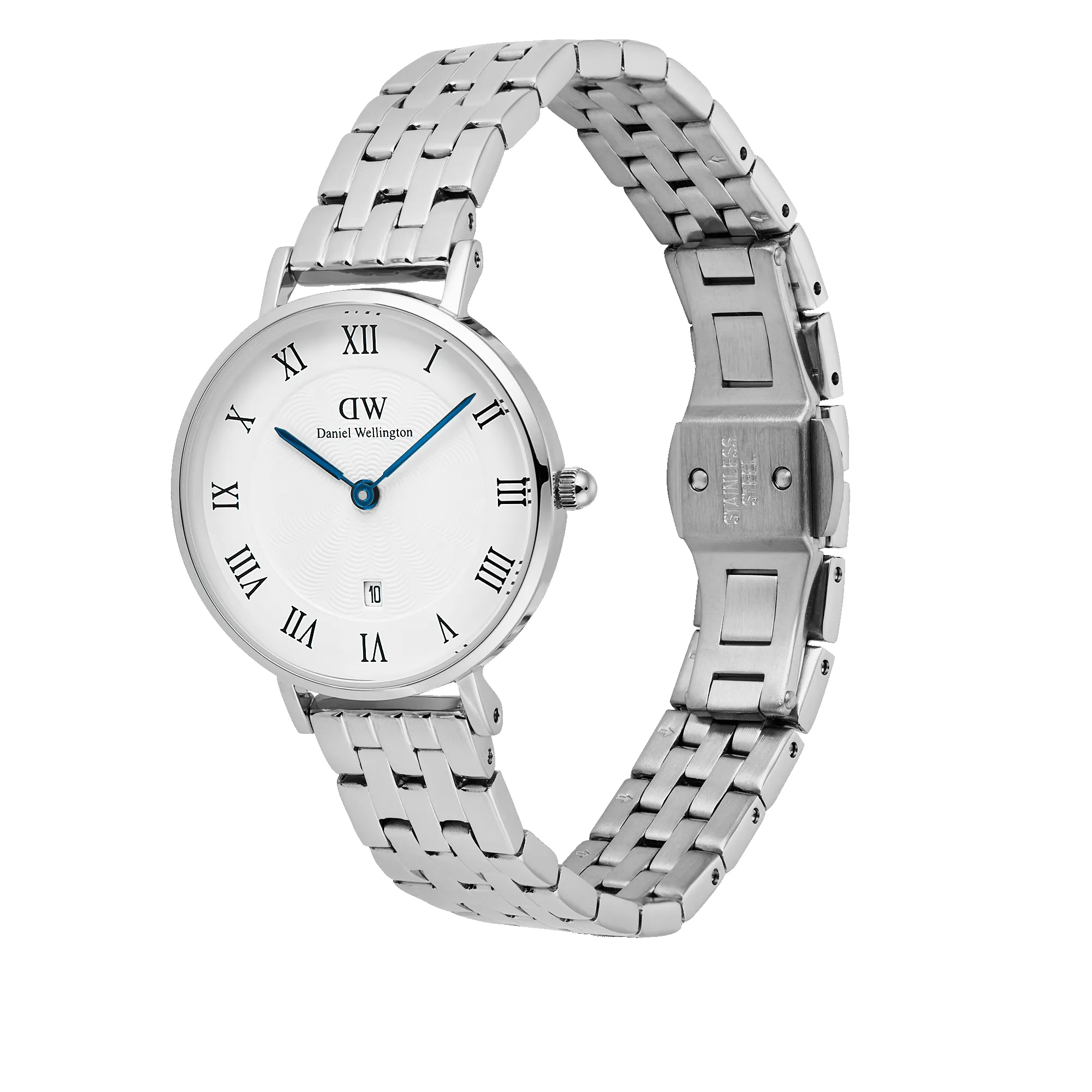 Petite Roman Numerals Date 5-link Silver sold by Daniel Wellington product image thumbnail 3