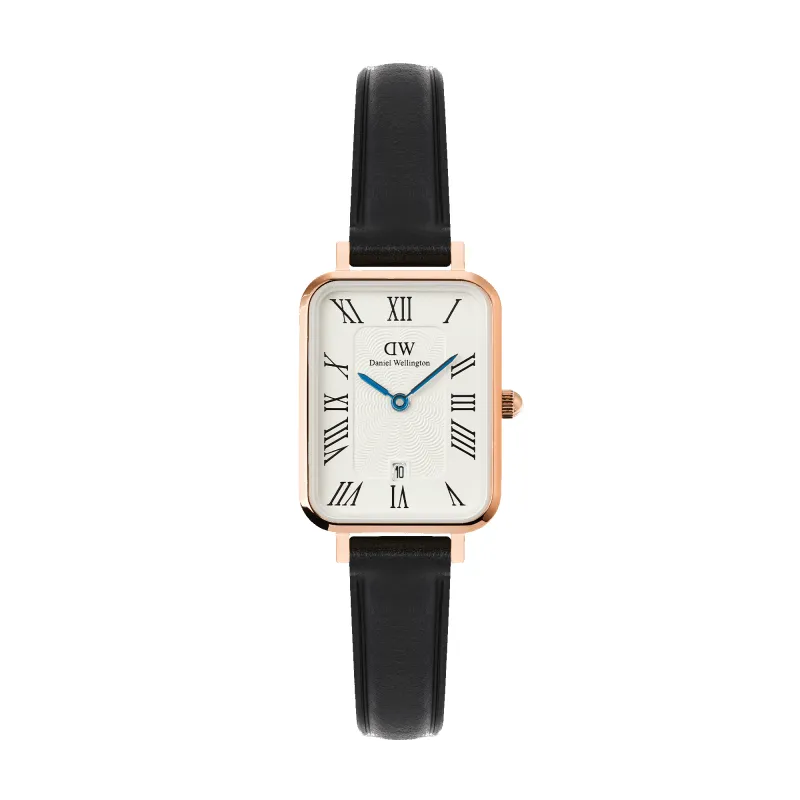 Quadro Roman Numerals Date Sheffield Rose Gold sold by Daniel Wellington