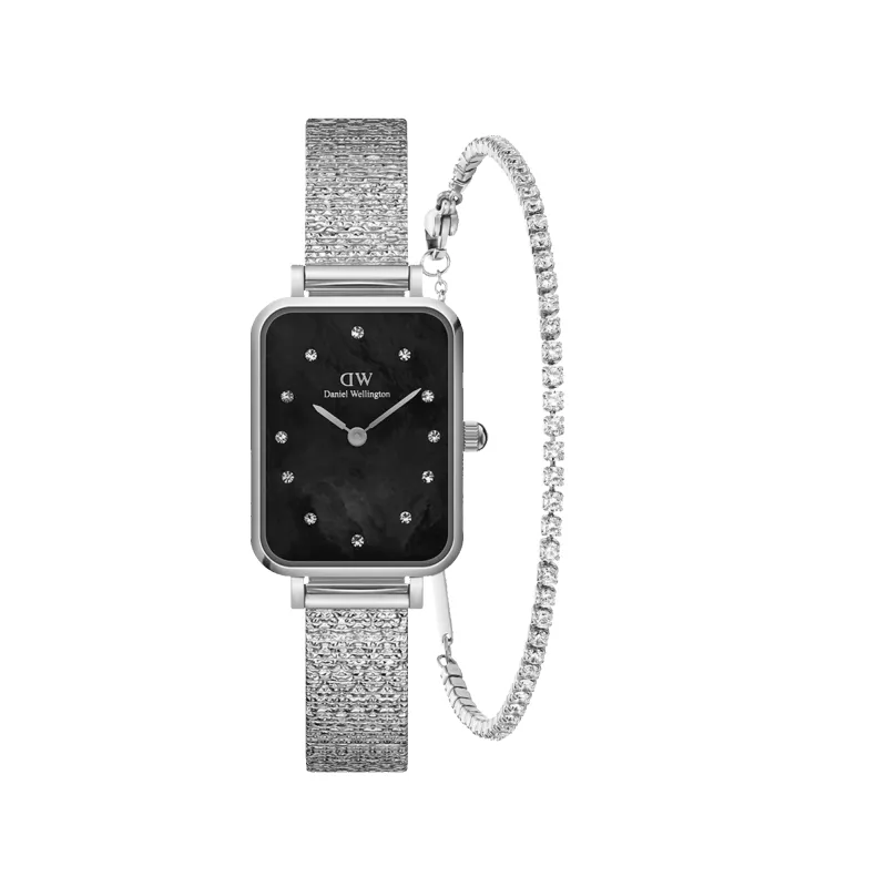 Quadro Lumine Pressed Piano Black MOP & Classic Tennis S sold by Daniel Wellington