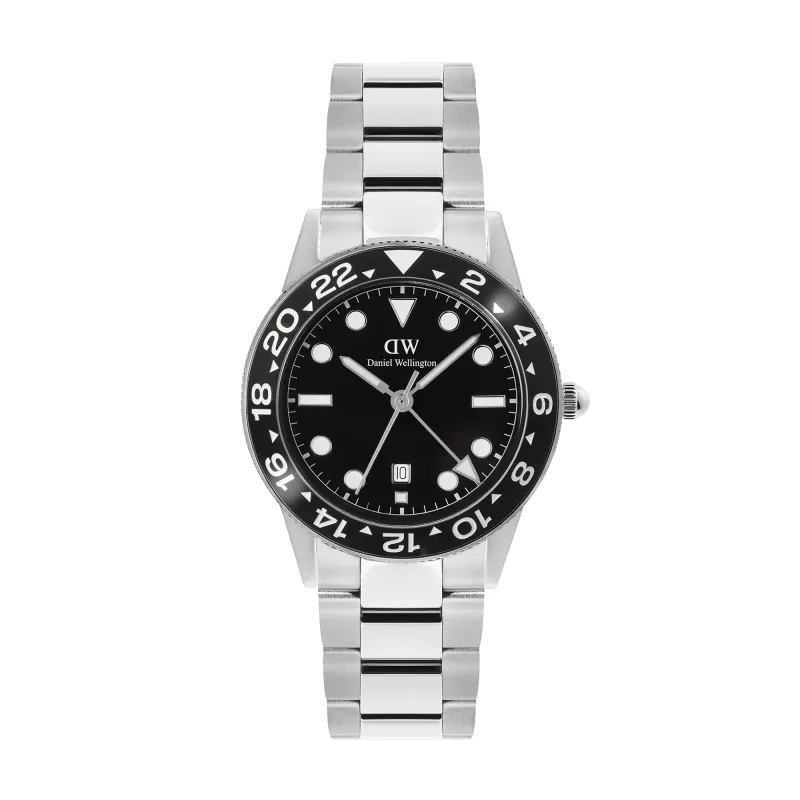 Iconic GMT Link Black Ceramic Bezel Silver sold by Daniel Wellington