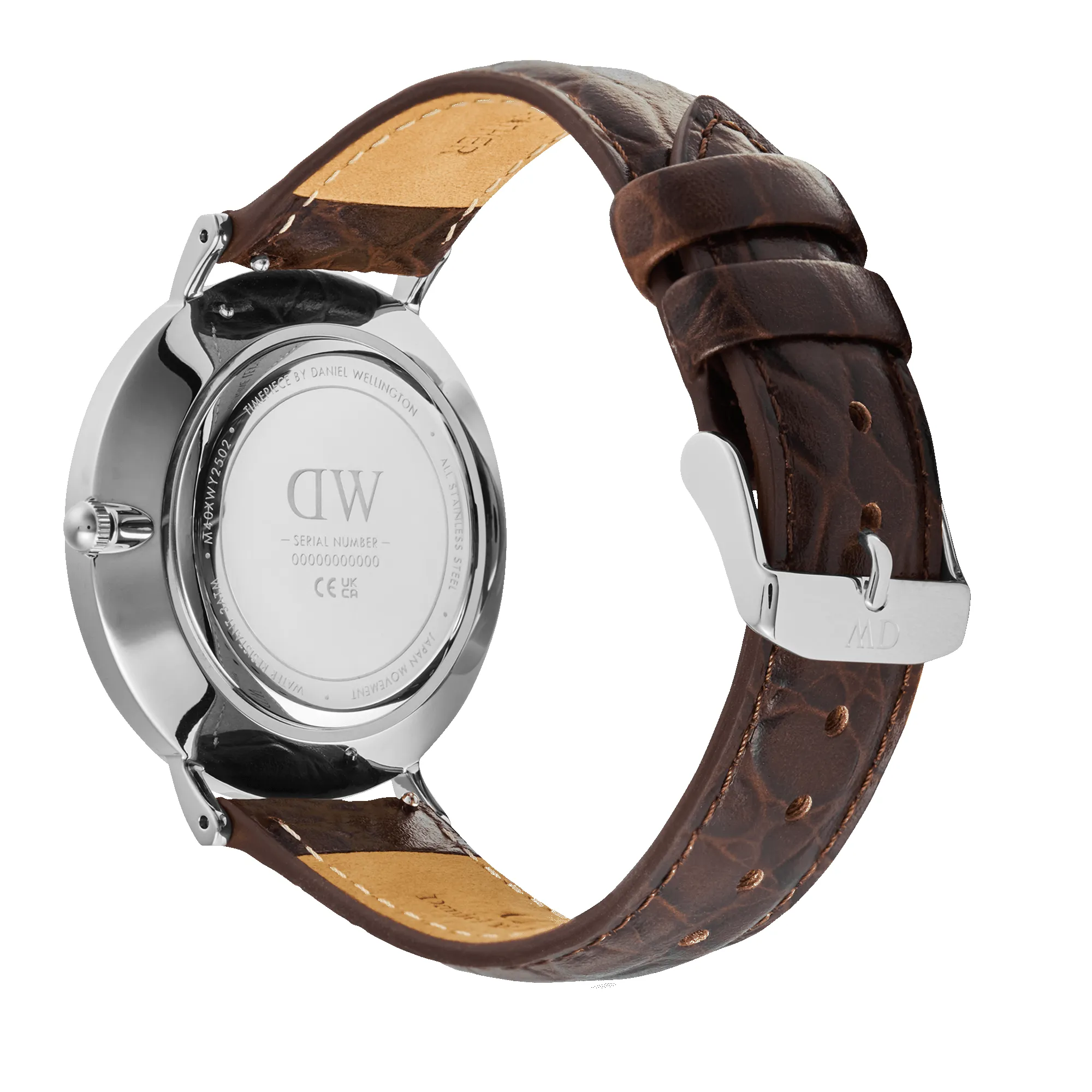 Classic Roman Numerals Date Dark Brown Croc Belly Silver sold by Daniel Wellington product image thumbnail 5