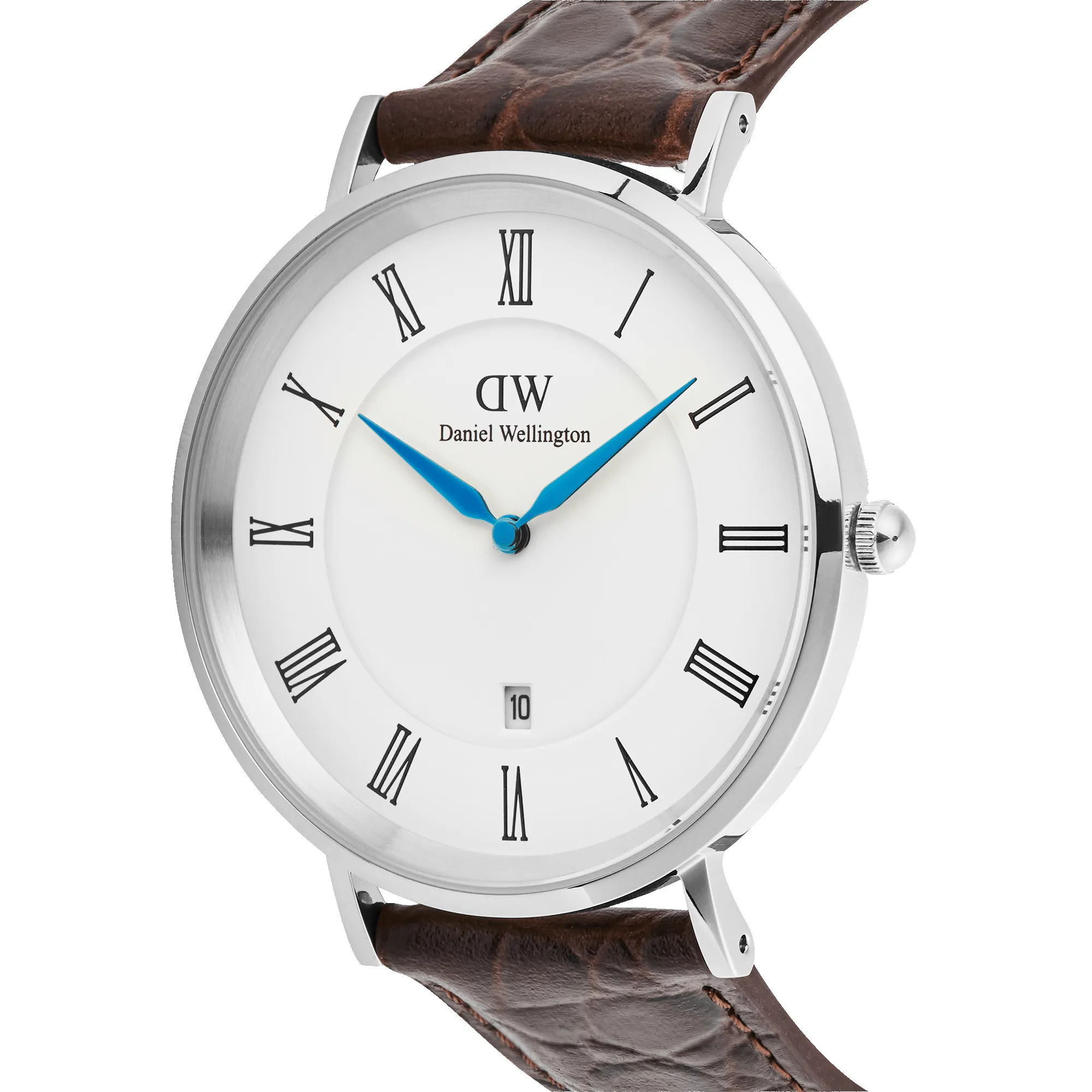 Classic Roman Numerals Date Dark Brown Croc Belly Silver sold by Daniel Wellington product image thumbnail 3