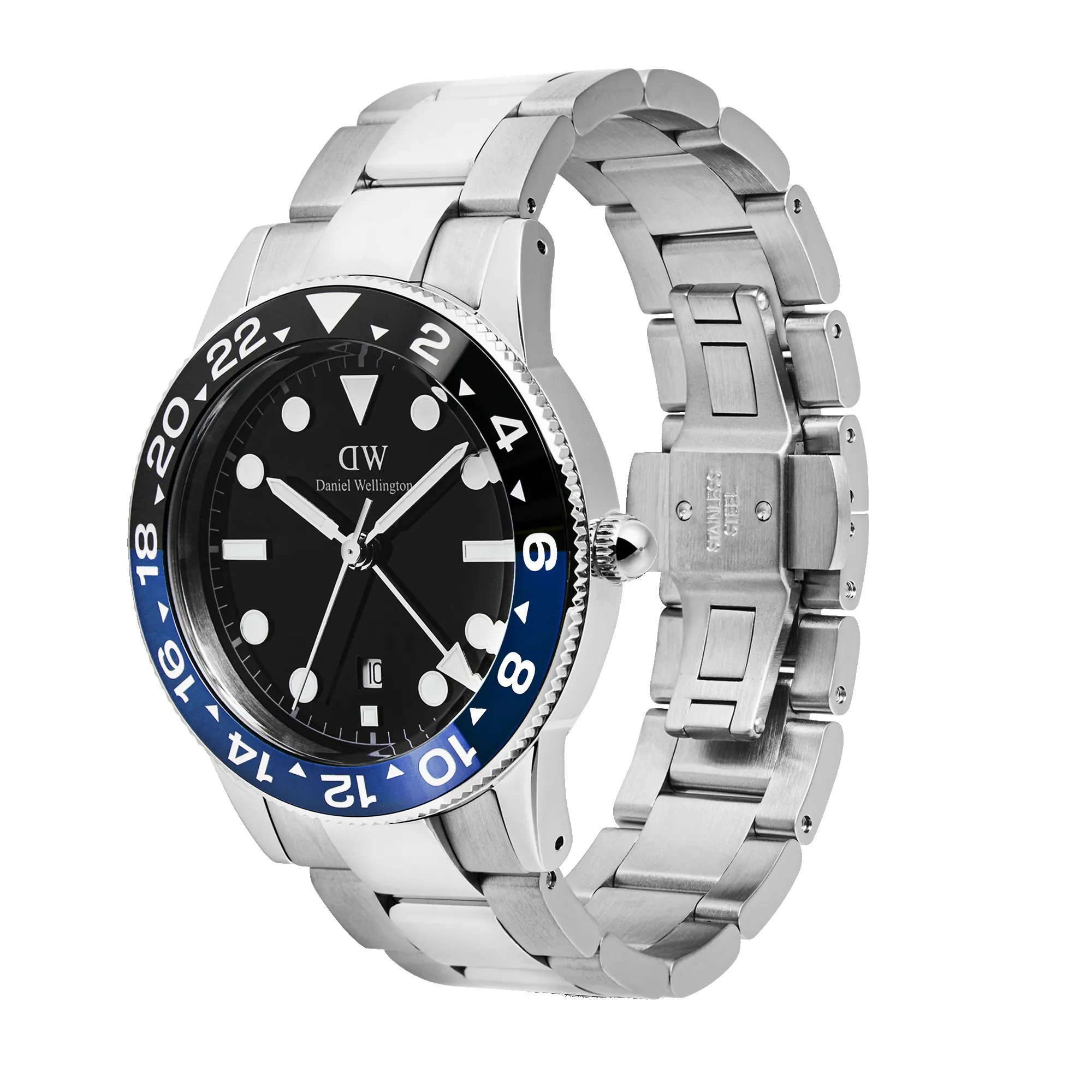 Iconic GMT Link Black Blue Ceramic Bezel Silver sold by Daniel Wellington product image thumbnail 5