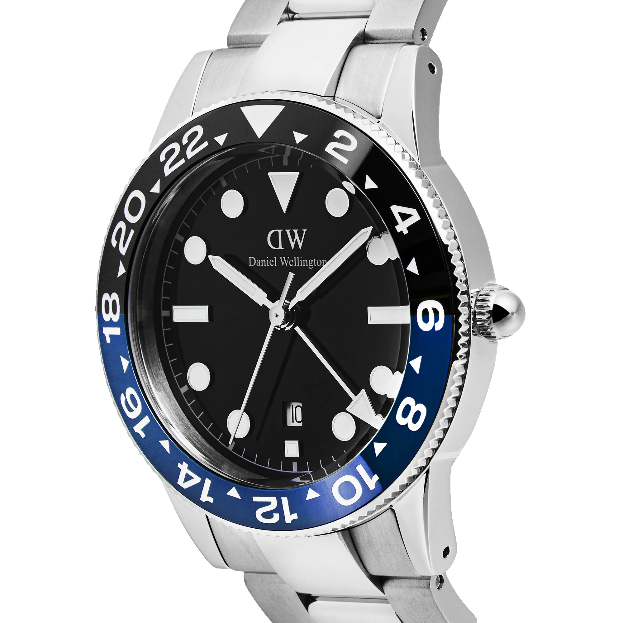 Iconic GMT Link Black Blue Ceramic Bezel Silver sold by Daniel Wellington product image thumbnail 3