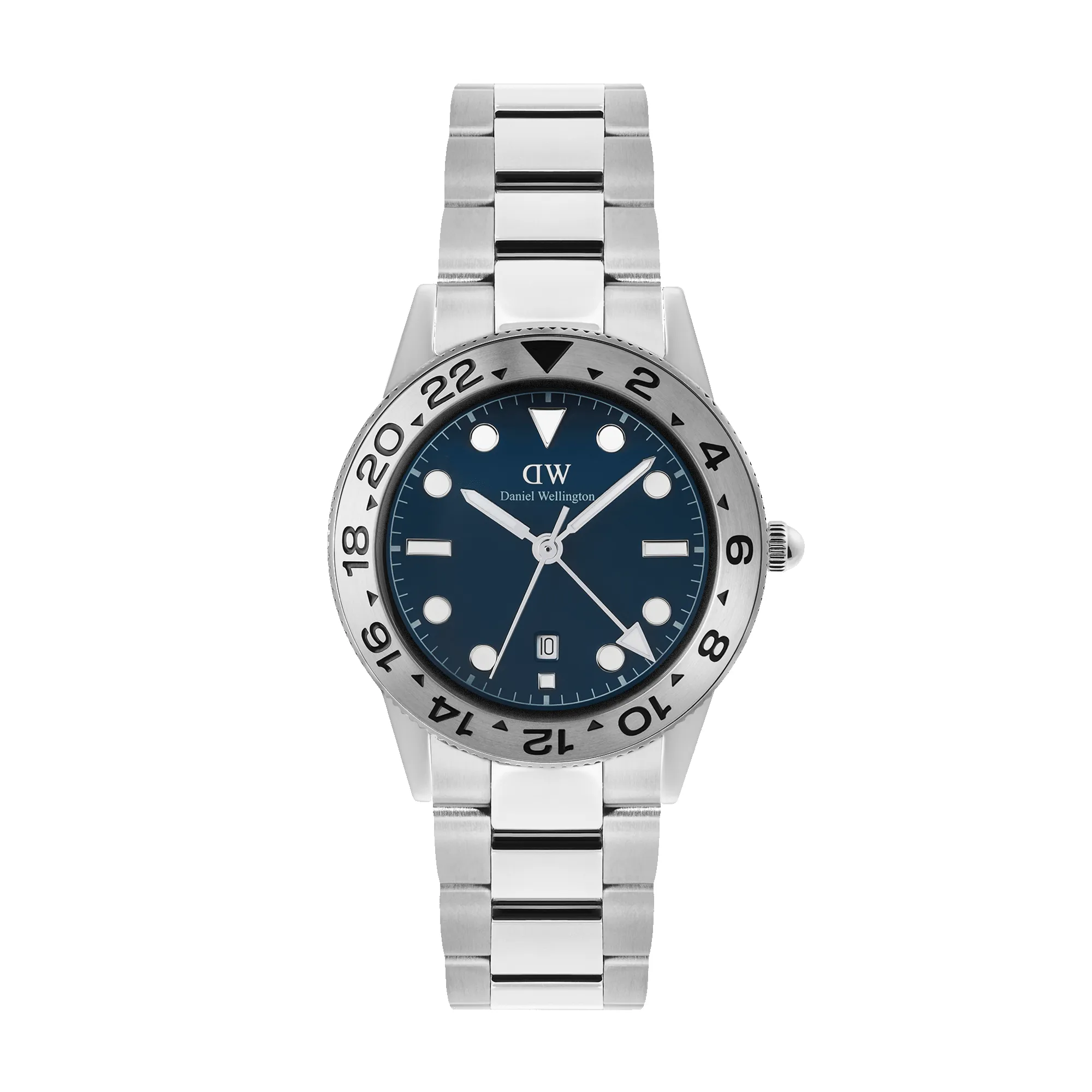 Iconic GMT Link Brushed Bezel Silver sold by Daniel Wellington