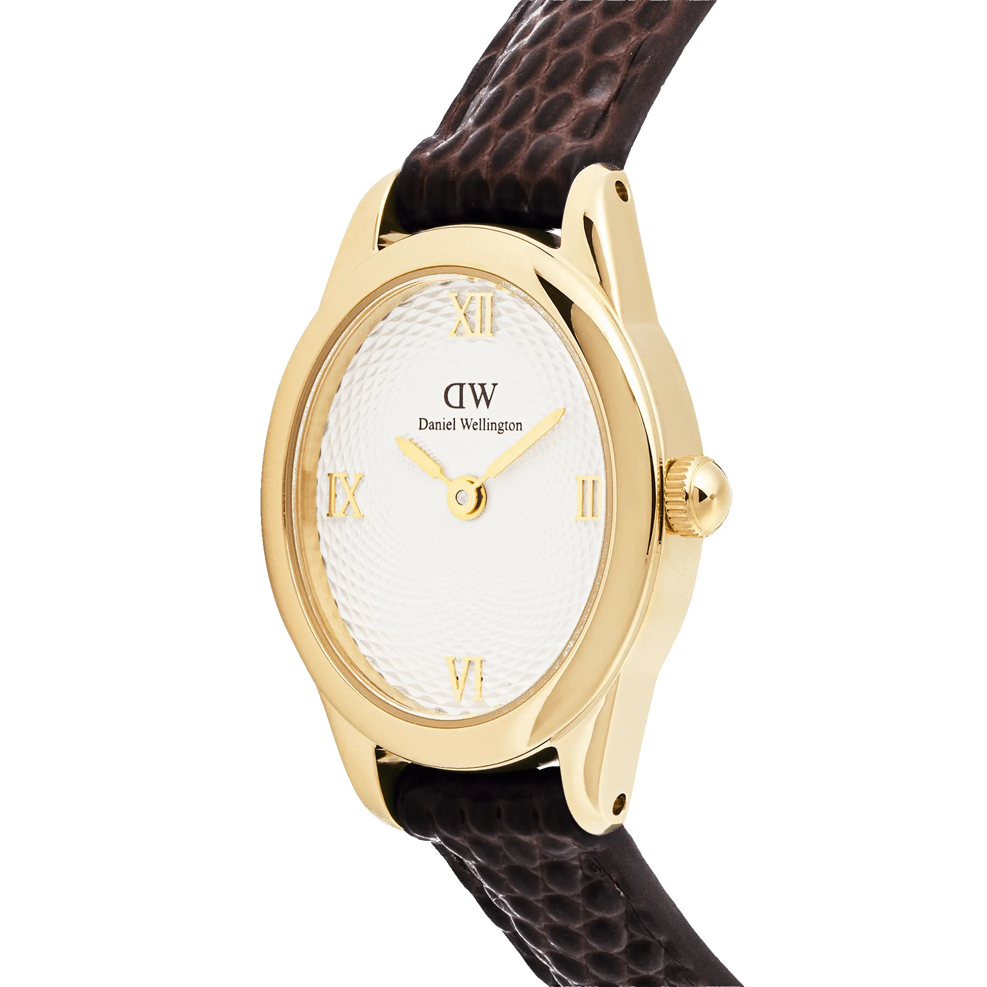 Ophelia Mini Dark Brown Lizard White Guilloché Gold sold by Daniel Wellington product image thumbnail 3