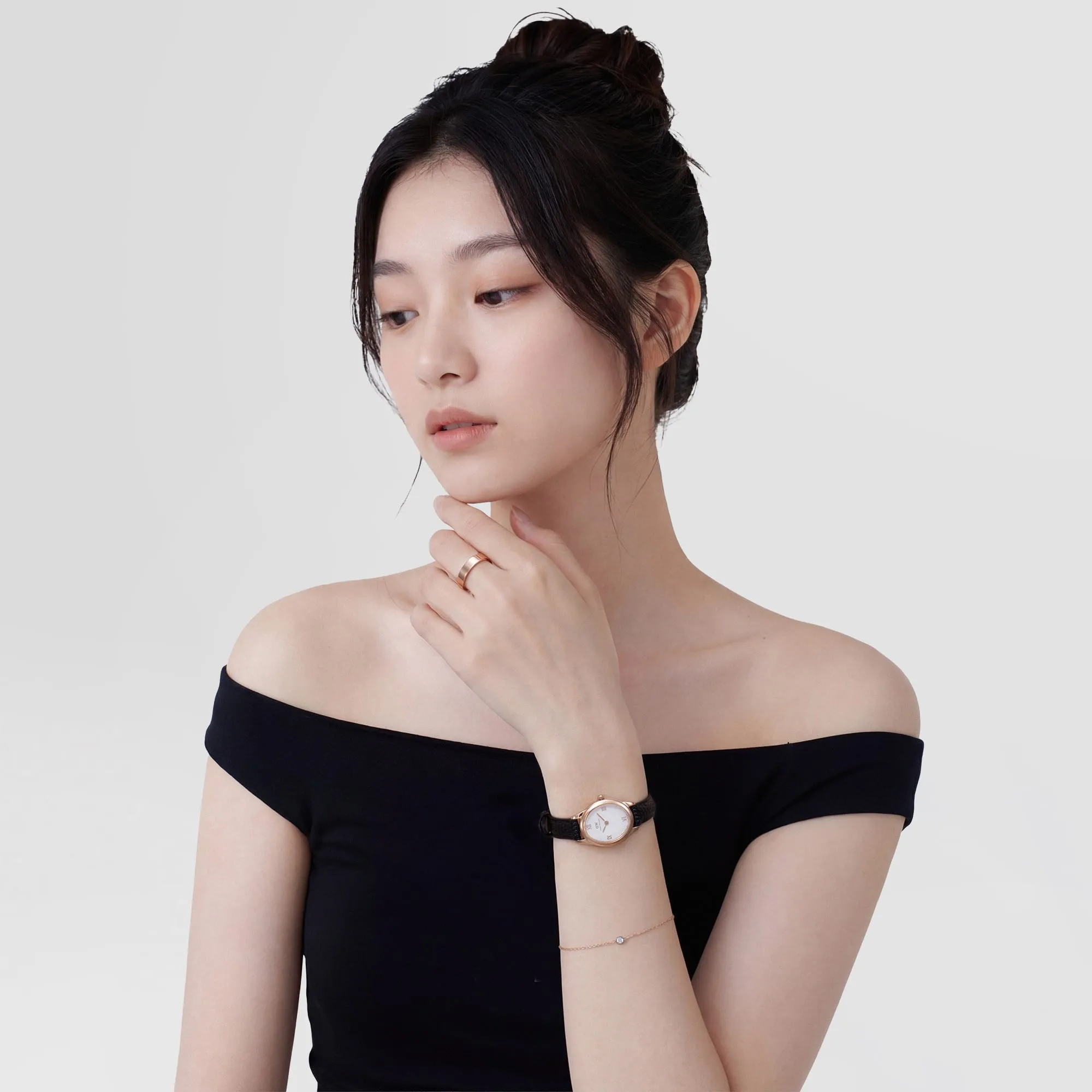 Ophelia Mini Black Lizard White Guilloché Rose Gold sold by Daniel Wellington product image thumbnail 2