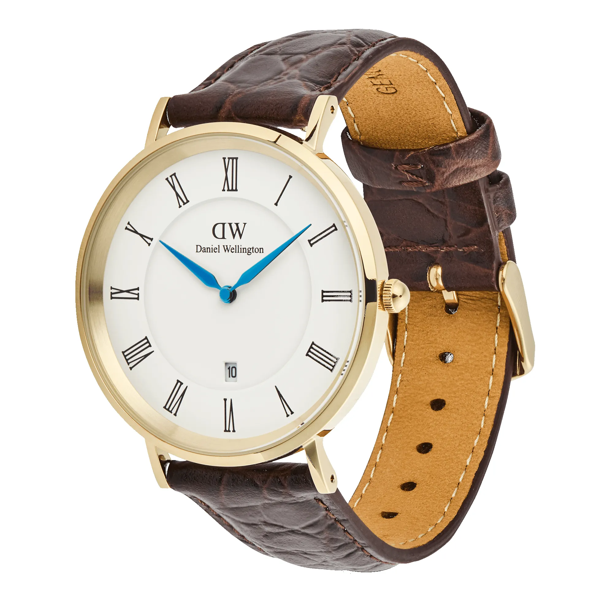 Classic Roman Numerals Date Dark Brown Croc Belly Gold sold by Daniel Wellington product image thumbnail 4