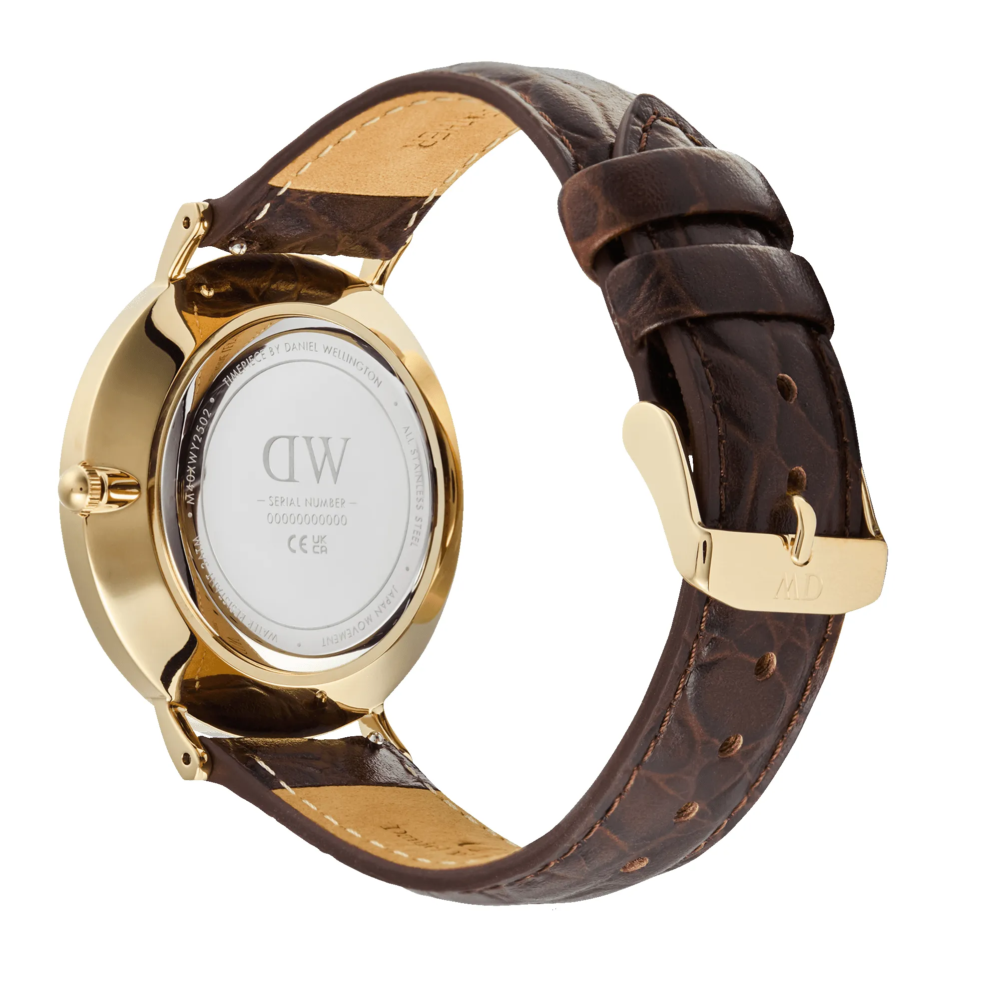 Classic Roman Numerals Date Dark Brown Croc Belly Gold sold by Daniel Wellington product image thumbnail 5