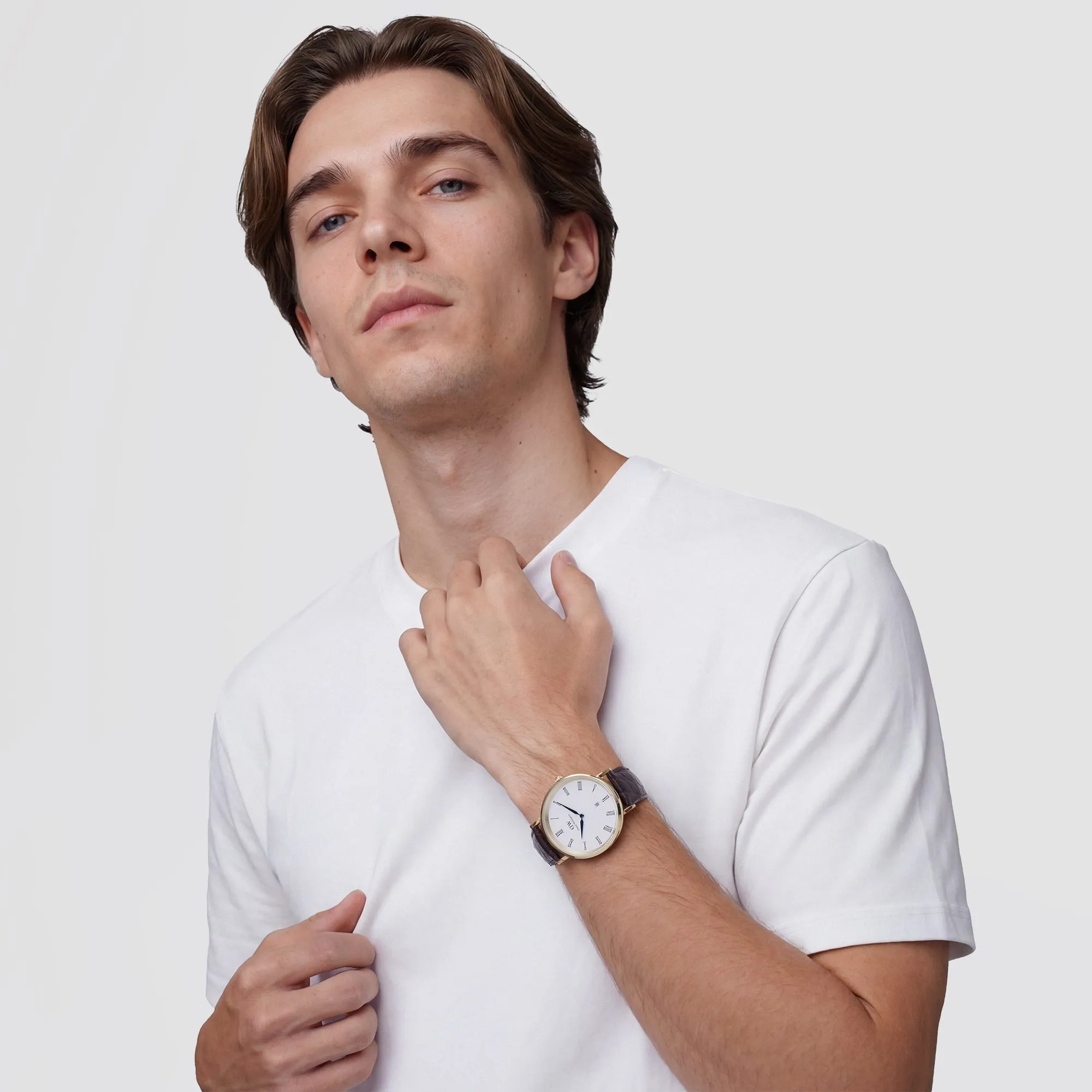 Classic Roman Numerals Date Dark Brown Croc Belly Gold sold by Daniel Wellington product image thumbnail 2