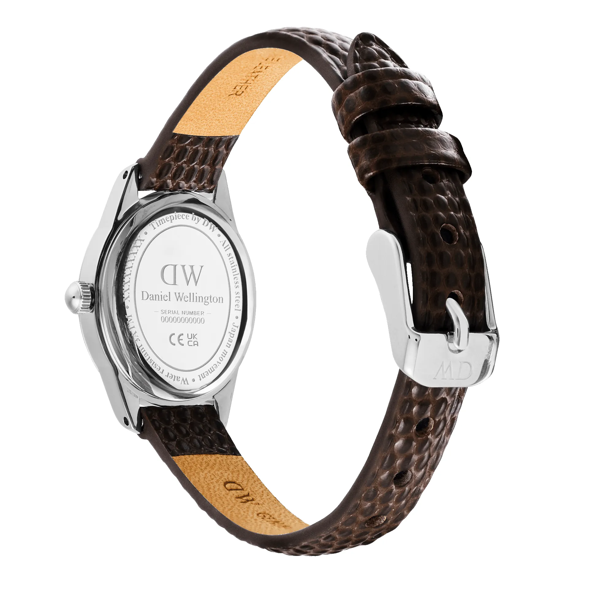 Ophelia Mini Dark Brown Lizard White Guilloché Silver sold by Daniel Wellington product image thumbnail 5