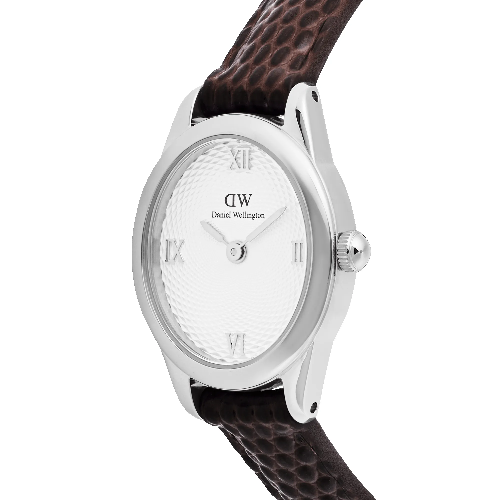 Ophelia Mini Dark Brown Lizard White Guilloché Silver sold by Daniel Wellington product image thumbnail 3