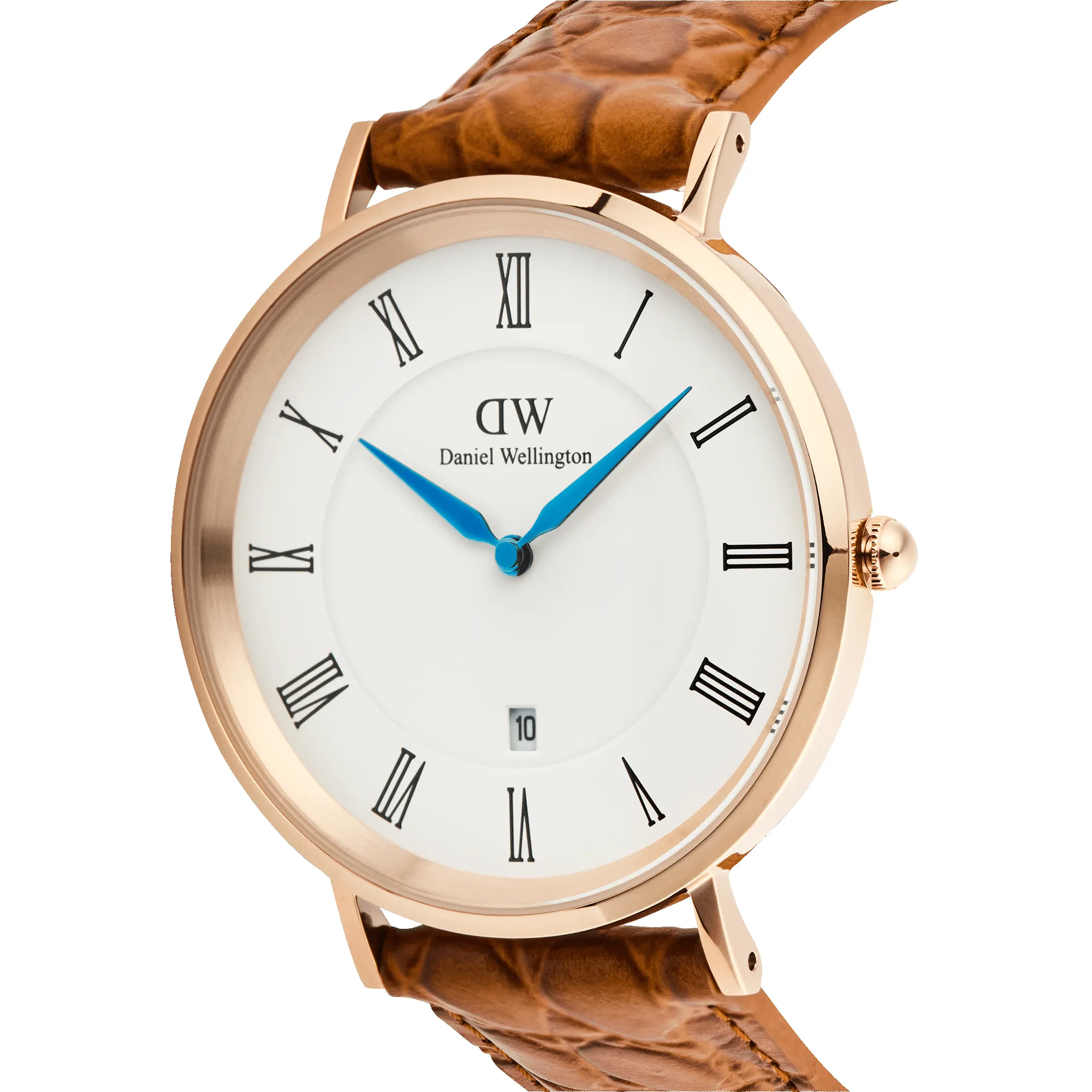 Classic Roman Numerals Date Light Brown Croc Belly Rose Gold sold by Daniel Wellington product image thumbnail 3