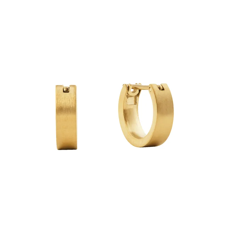 Line Earrings Brushed Gold 3.5mm sold by Daniel Wellington