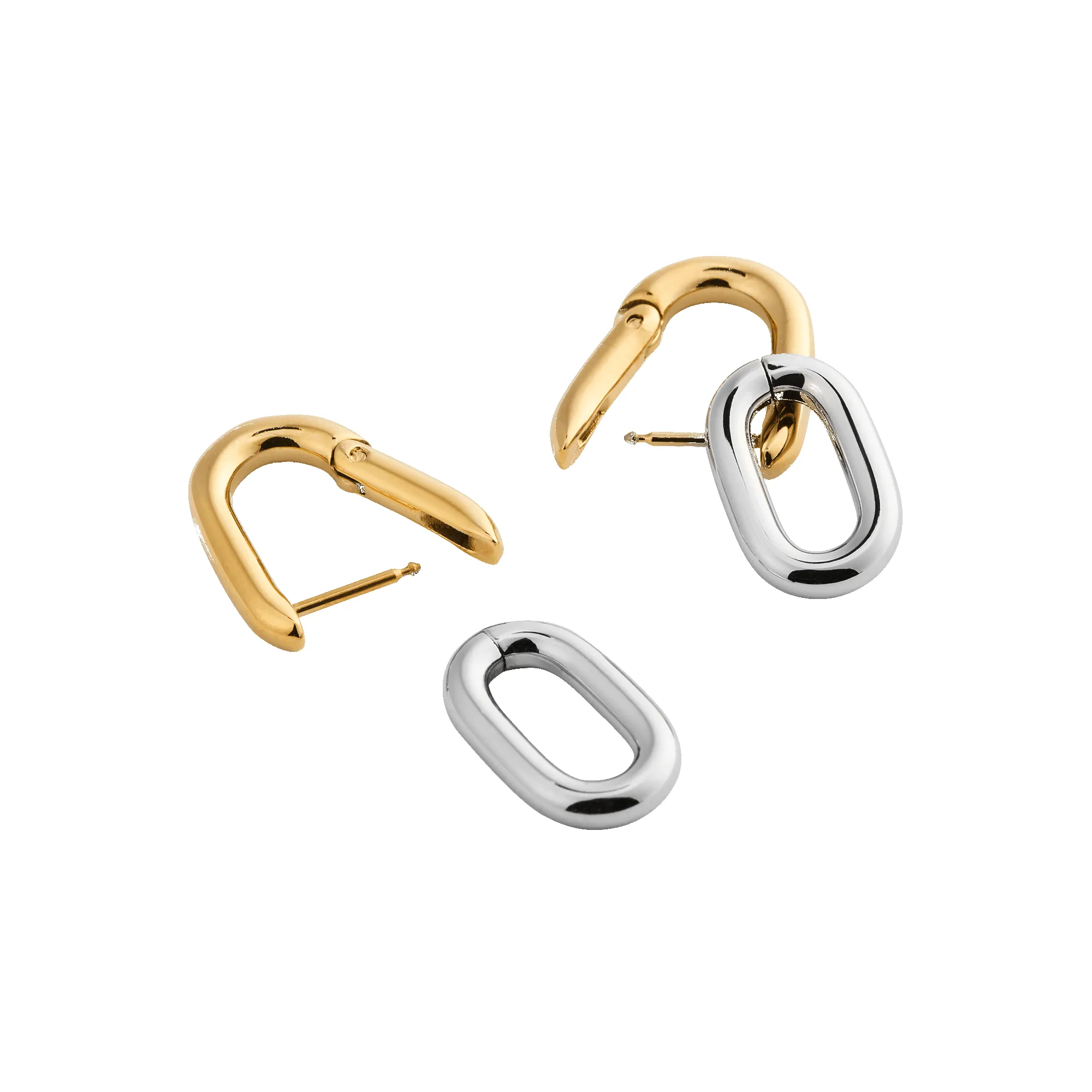Contrast Link Earrings Two Tone Gold sold by Daniel Wellington product image thumbnail 4