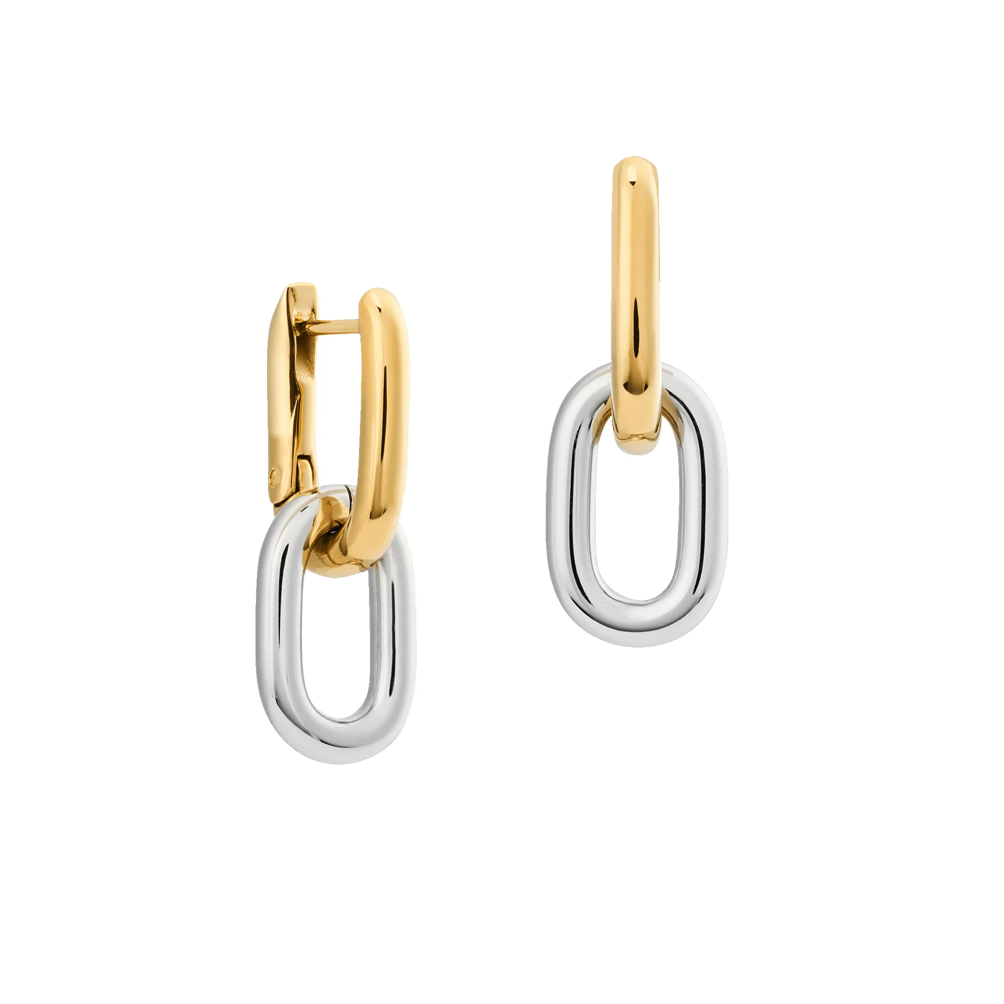 Contrast Link Earrings Two Tone Gold sold by Daniel Wellington