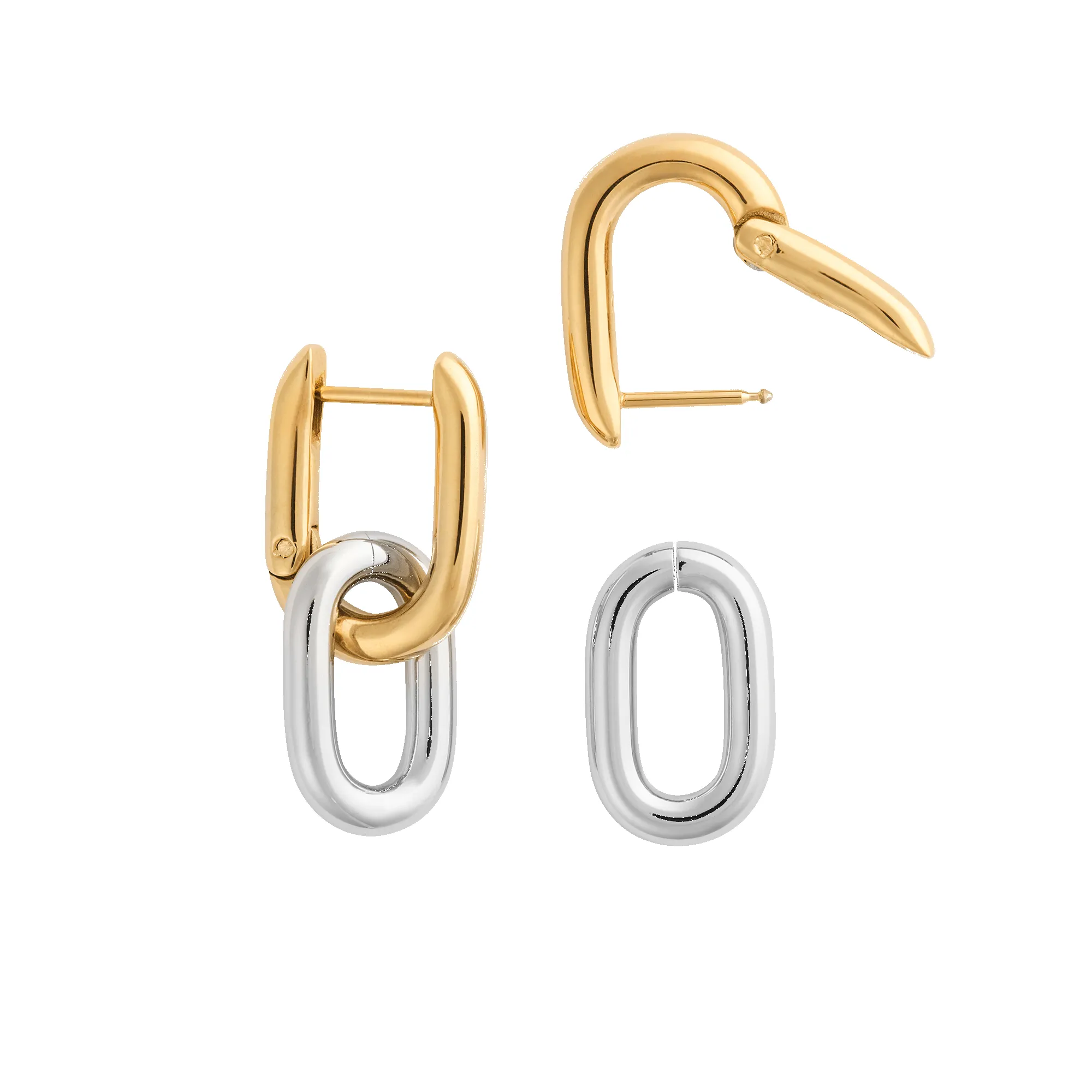 Contrast Link Earrings Two Tone Gold sold by Daniel Wellington product image thumbnail 3