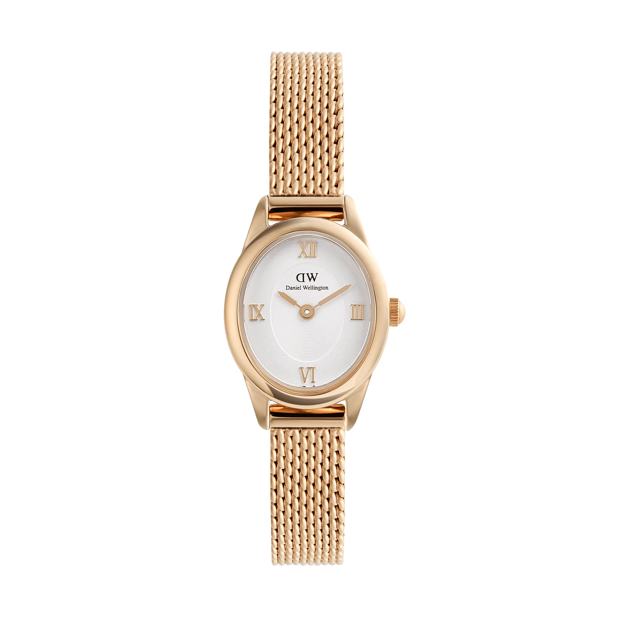 Ophelia Mini Mesh White Rose Gold sold by Daniel Wellington