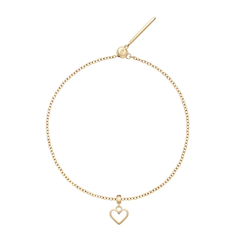 Heart Hanging Shape Gold Charm + Snake Bracelet G sold by Daniel Wellington