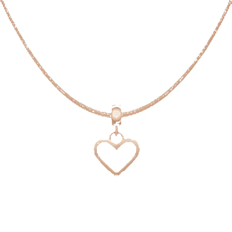 Heart Hanging Shape Rose Gold Charm + Snake Necklace RG sold by Daniel Wellington