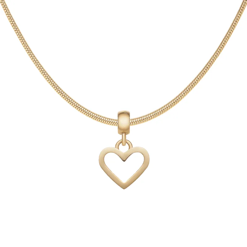 Heart Hanging Shape Gold Charm + Snake Necklace G made by Daniel Wellington