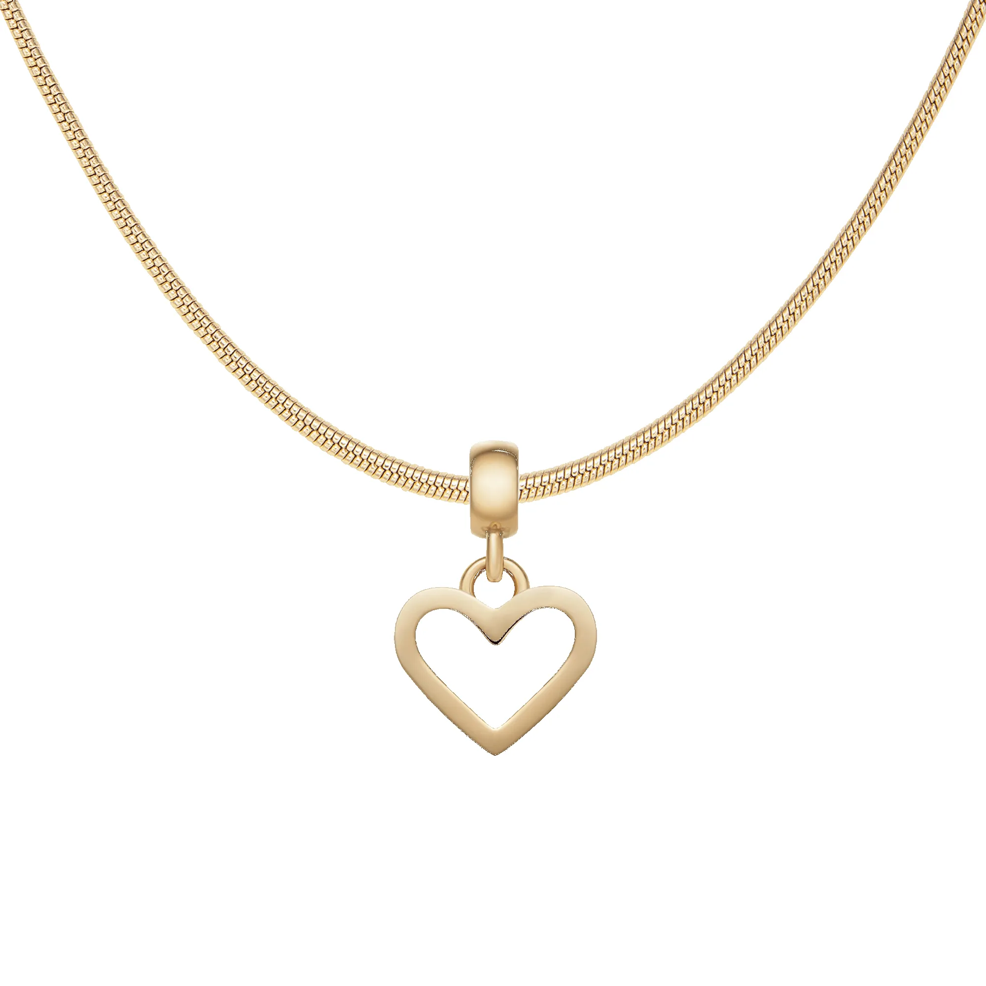 Heart Hanging Shape Gold Charm + Snake Necklace G sold by Daniel Wellington