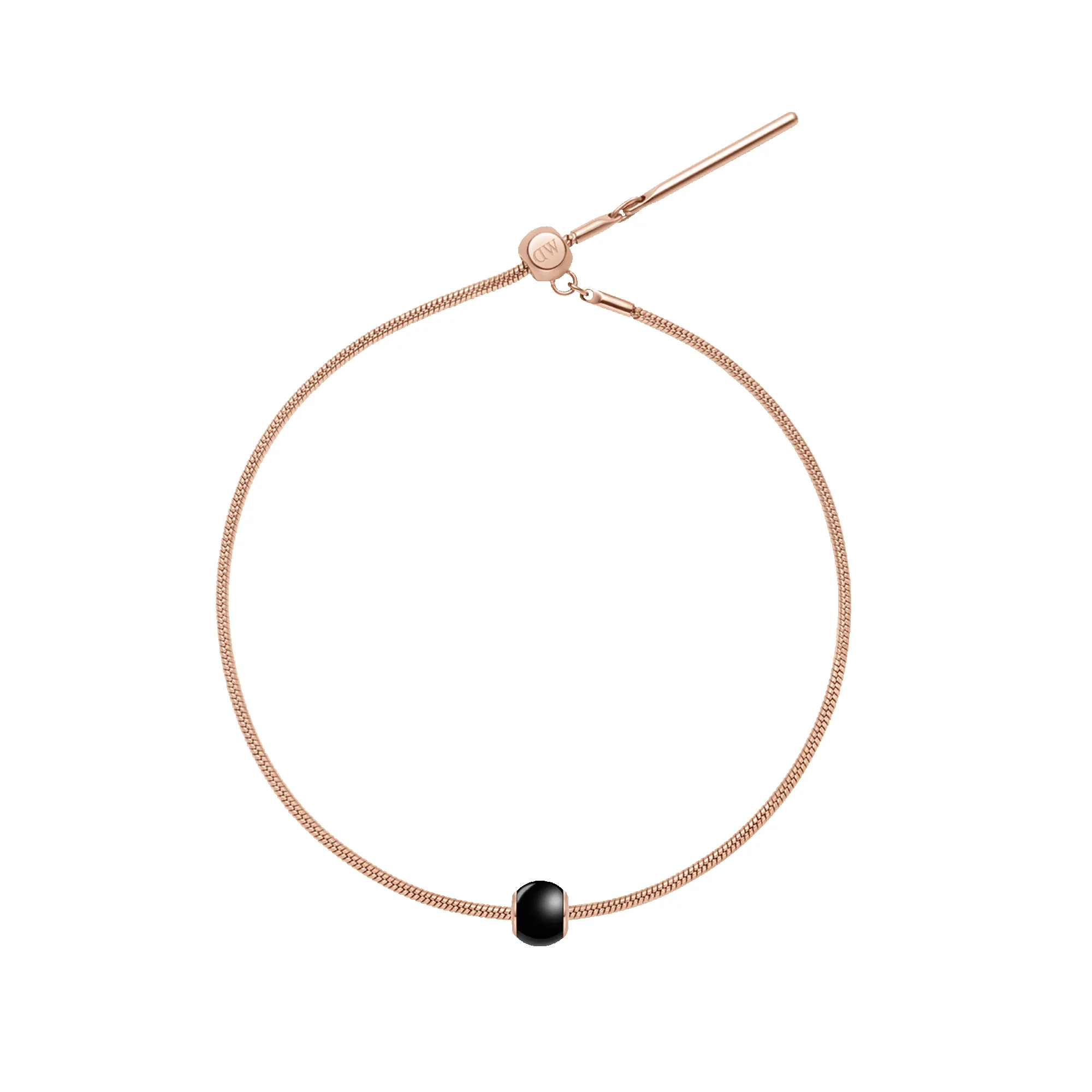 Black Orb Rose Gold Charm + Snake Bracelet RG sold by Daniel Wellington