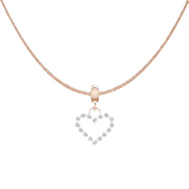 Heart Contour White Crystal Rose Gold Charm + Snake Necklace RG made by Daniel Wellington