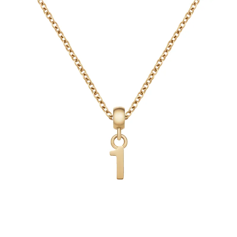 Number Gold Charm + Chain Necklace G made by Daniel Wellington
