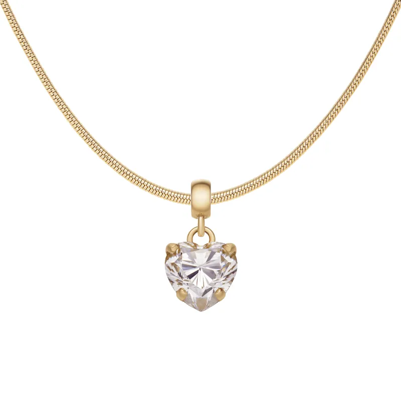 Heart Crystal White Charm + Snake Necklace G sold by Daniel Wellington