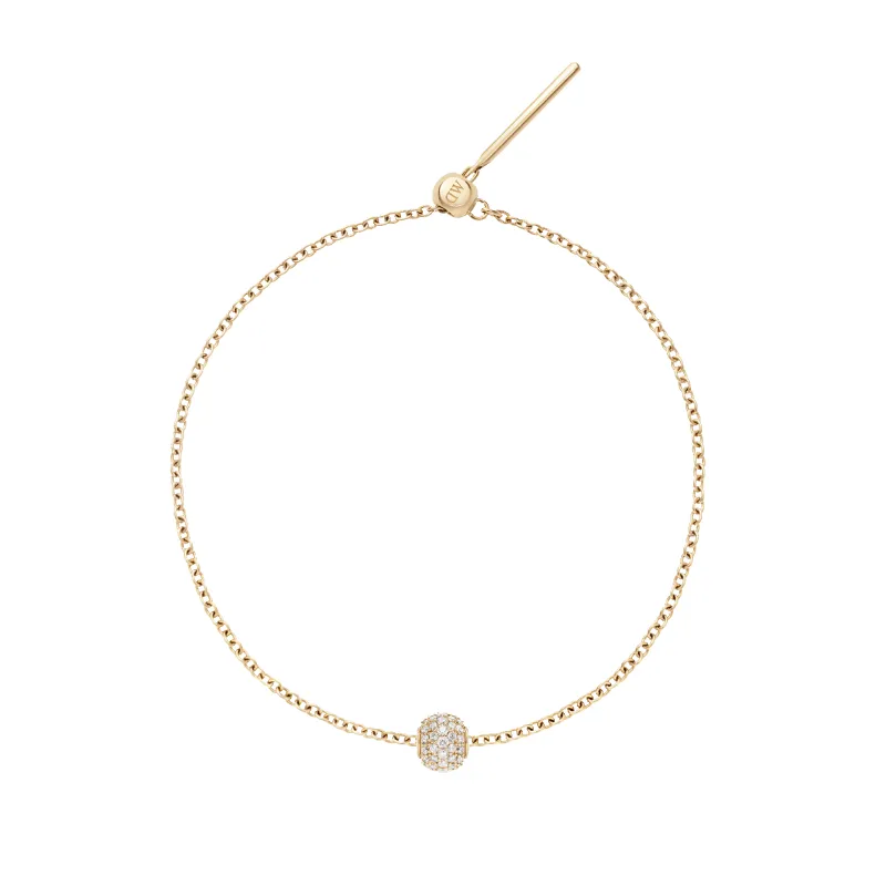 Pave Orb White Crystal Gold Charm + Chain Bracelet G sold by Daniel Wellington