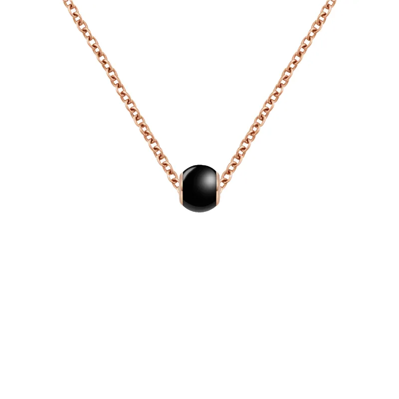 Black Orb Rose Gold Charm + Chain Necklace RG made by Daniel Wellington