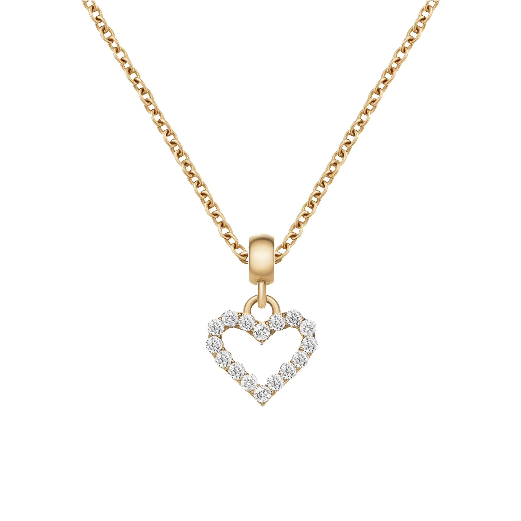 Heart Contour White Crystal Gold Charm + Chain Necklace G sold by Daniel Wellington