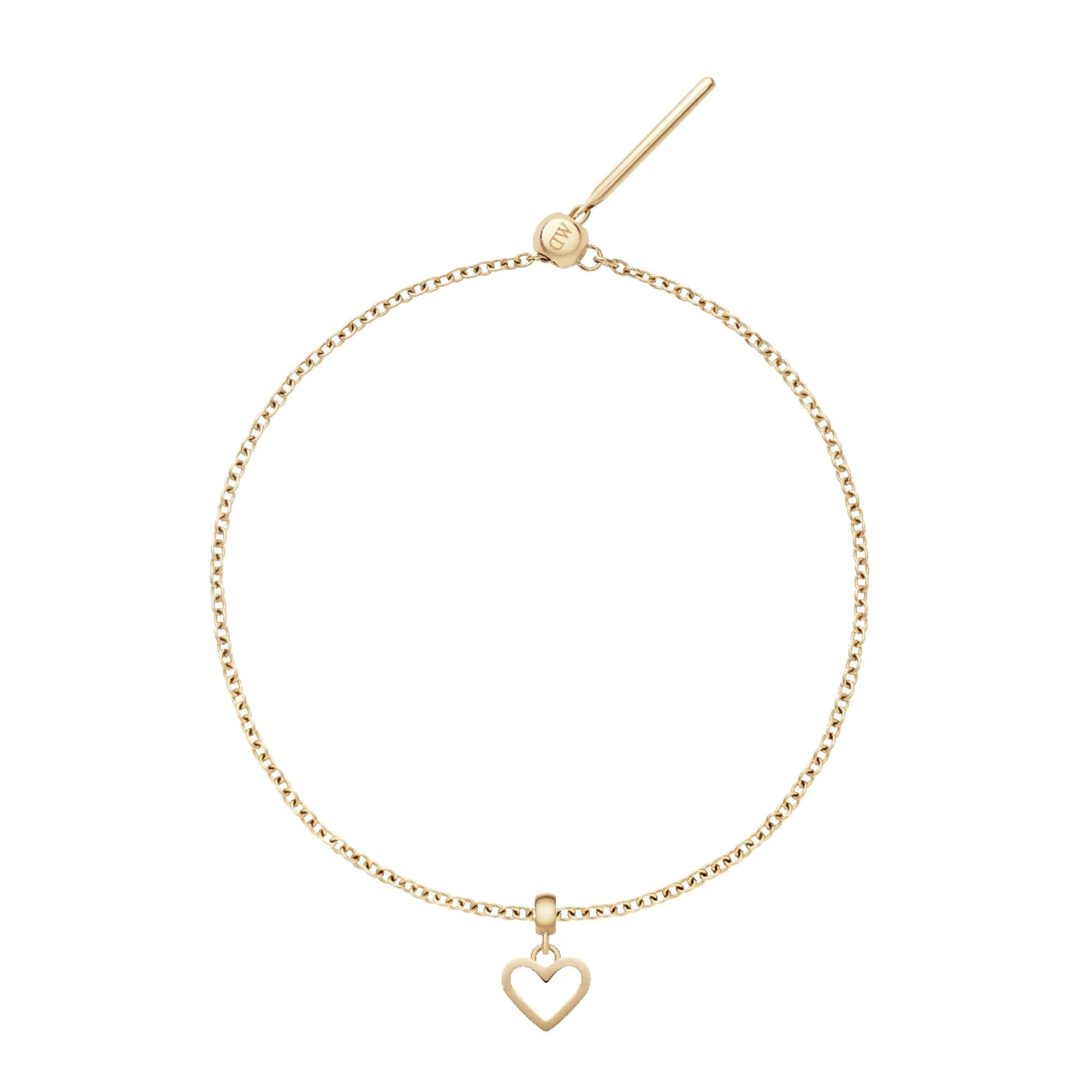 Heart Hanging Shape Gold Charm + Chain Bracelet G sold by Daniel Wellington