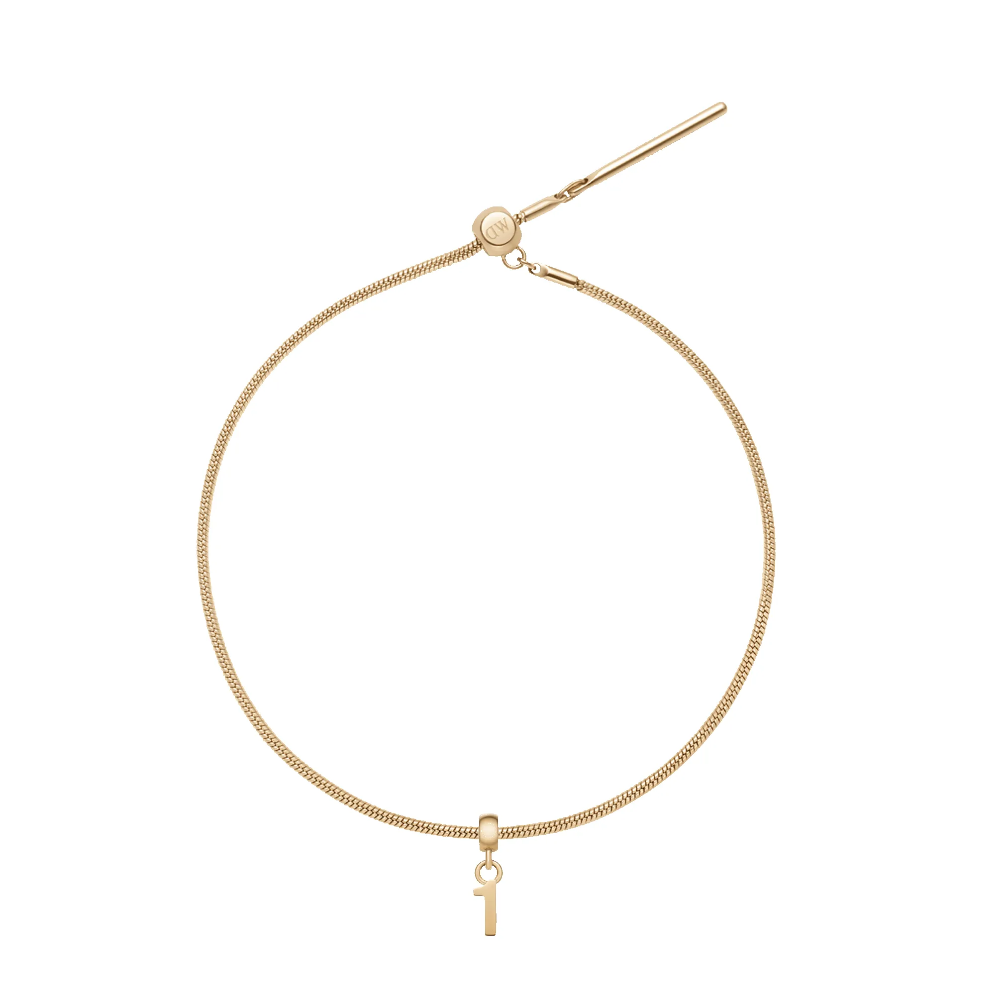 Number Gold Charm + Snake Bracelet G sold by Daniel Wellington